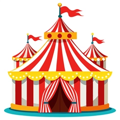 Carnival Circus Theme Circus Tent Transparent Sticker